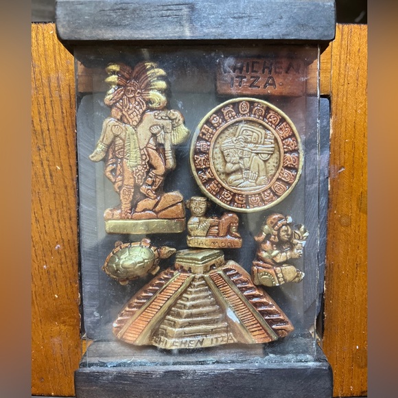 Mayan Carved Art Chichen Itza Mayan Art Pyramid Statues Mayan Calendar Chi.Itza - Picture 3 of 4